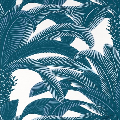 Thibaut Queen Palm Wallpaper in Navy